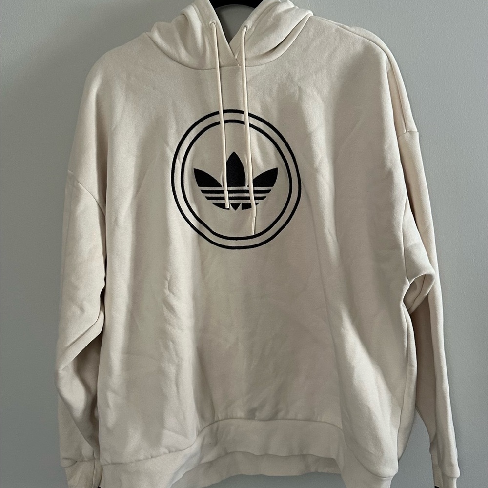 Adidas Originals Trefoil Logo Hoodie | Cream | Size L